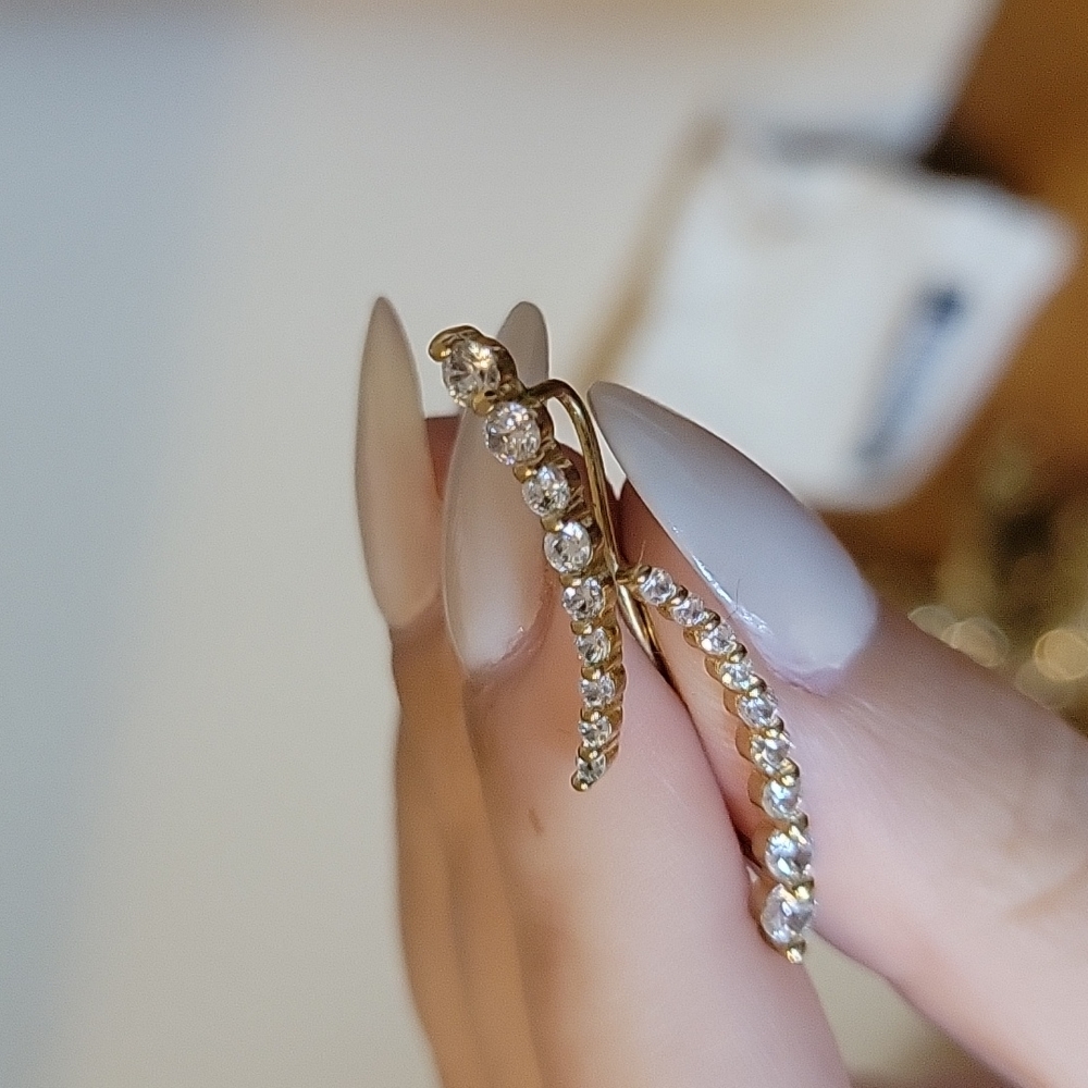 Rhinestone climber earrings